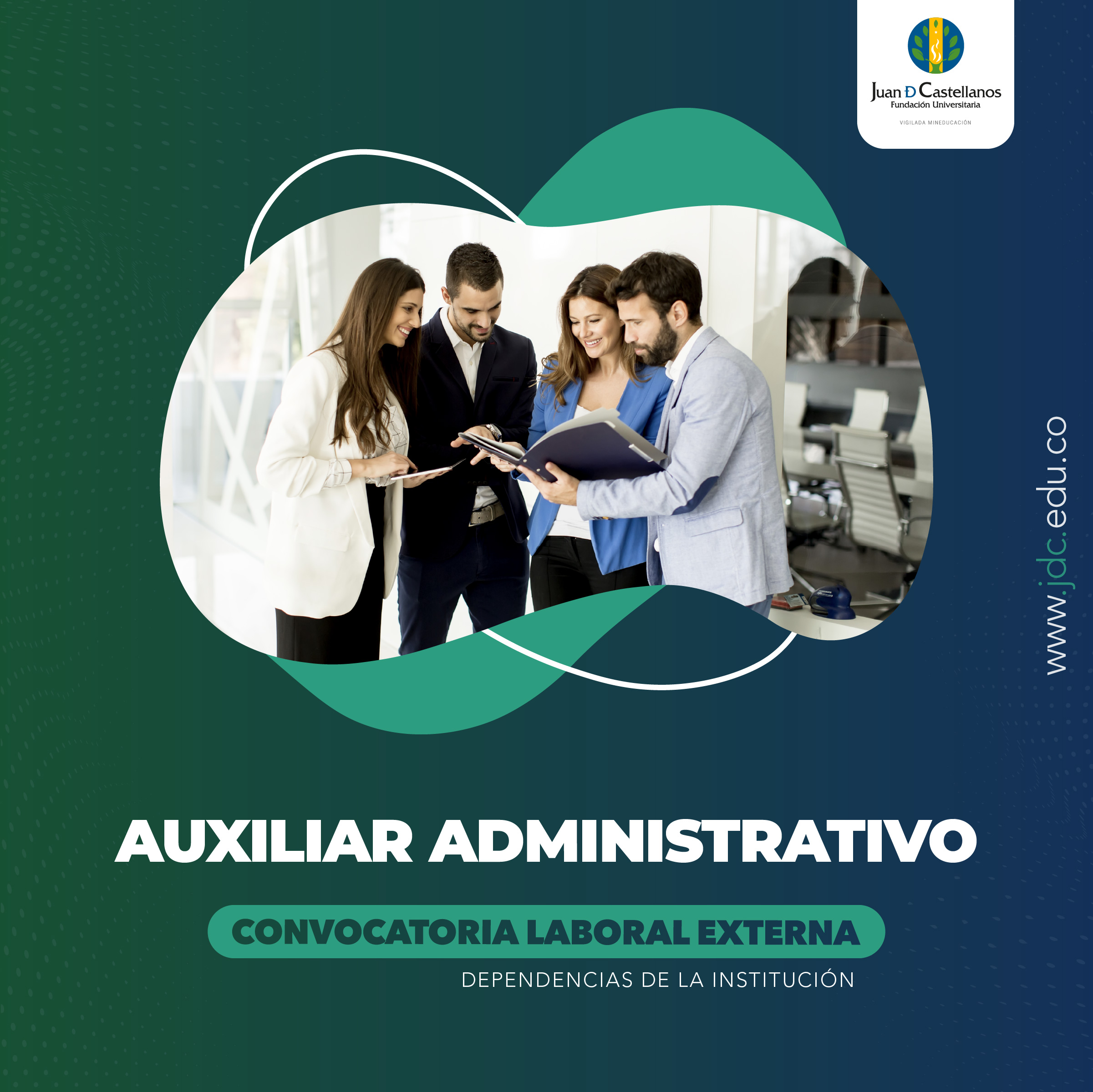 Auxiliar Administrativo, tiempo completo (Convocatoria laboral externa)