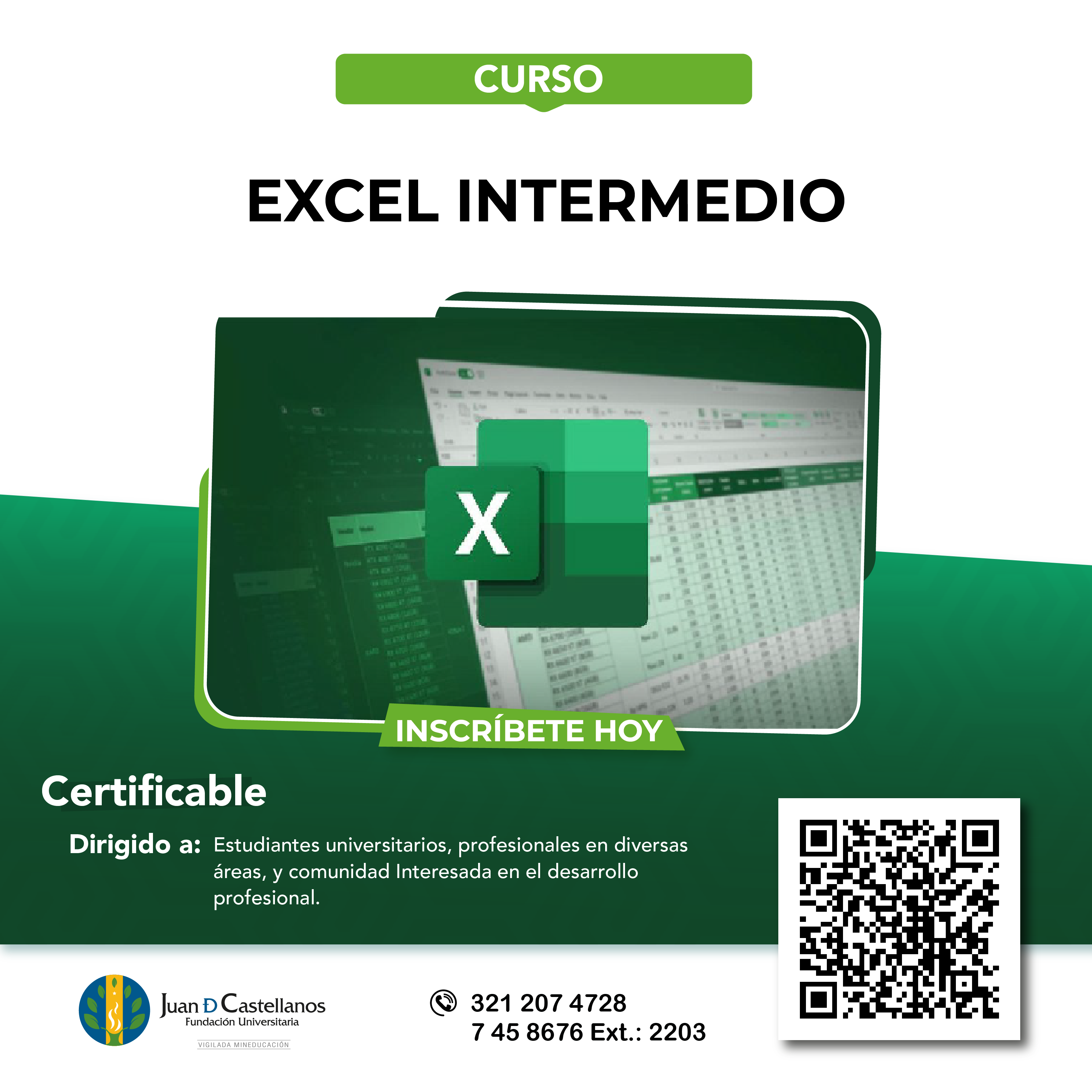 ¡Inscríbete al Curso de Excel Intermedio!