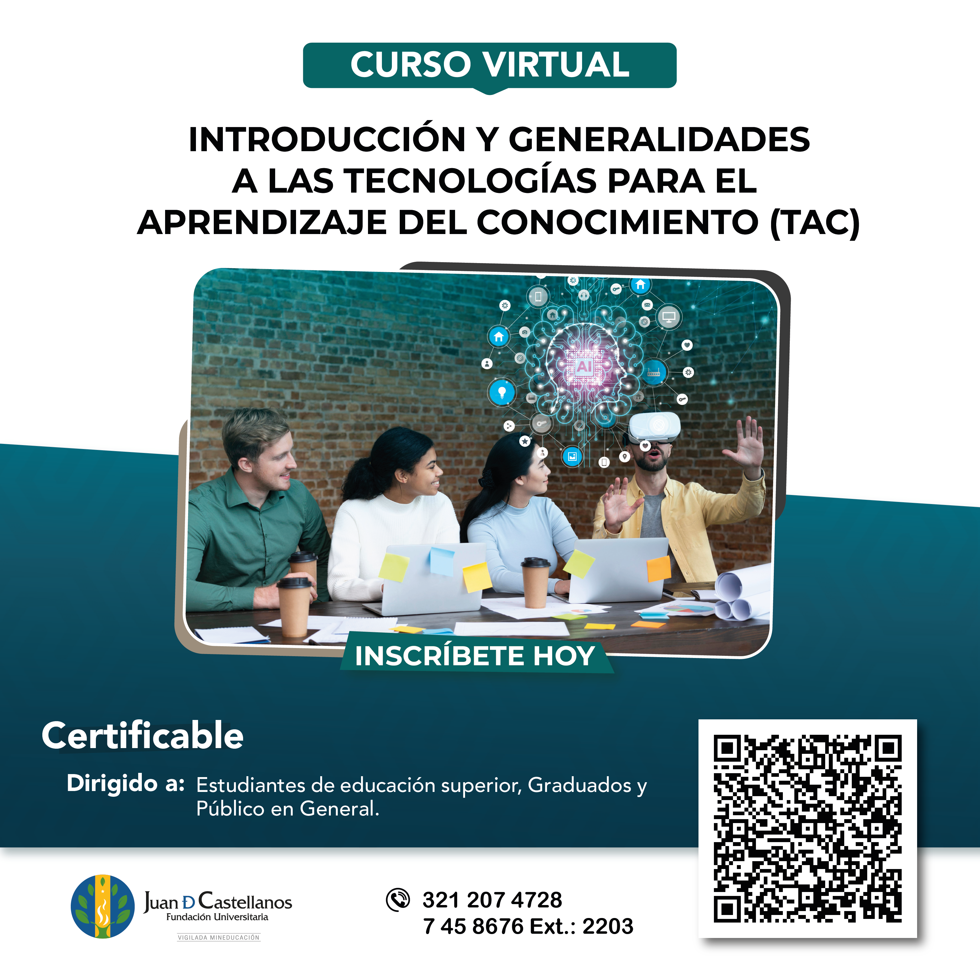 ¡Inscríbete al curso virtual de Introducción y Generalidades a las Tecnologías para el Aprendizaje del Conocimiento (TAC)! 