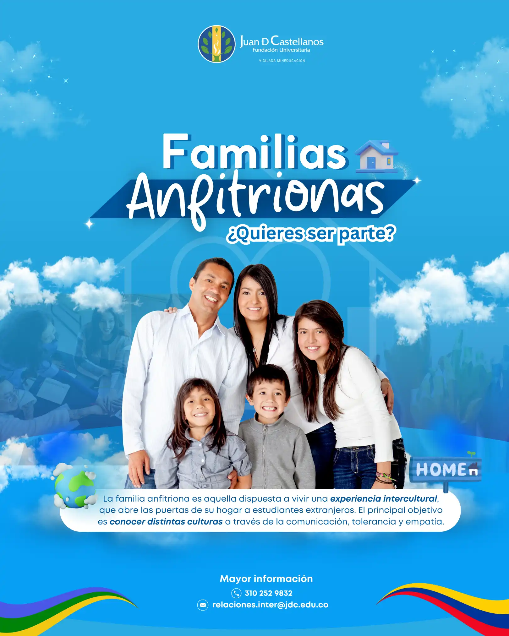¡Abierta la convocatoria 2025-2 para familias anfitrionas de estudiantes internacionales!