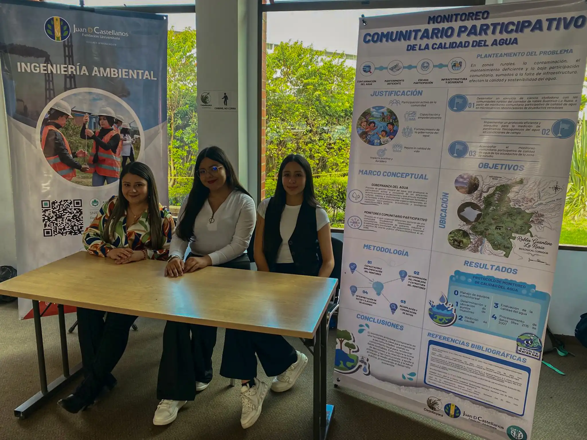 Estudiantes de Ingeniería Ambiental presentaron proyecto de monitoreo comunitario en Feria Ambiental de Corpoboyacá