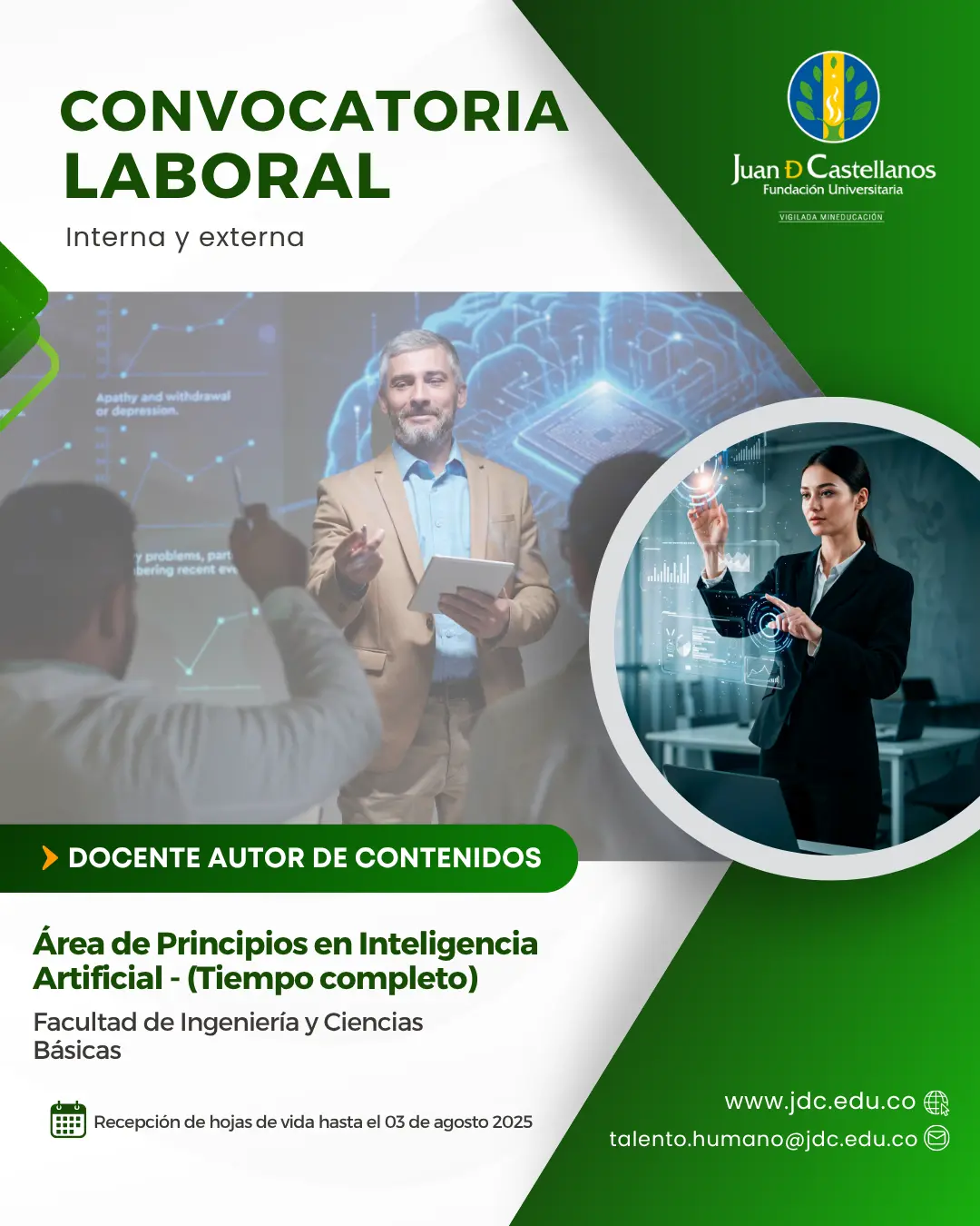 Docente (Autor de contenidos) –Área de Principos en Inteligencia Artificial (Convocatorias interna y Externa)