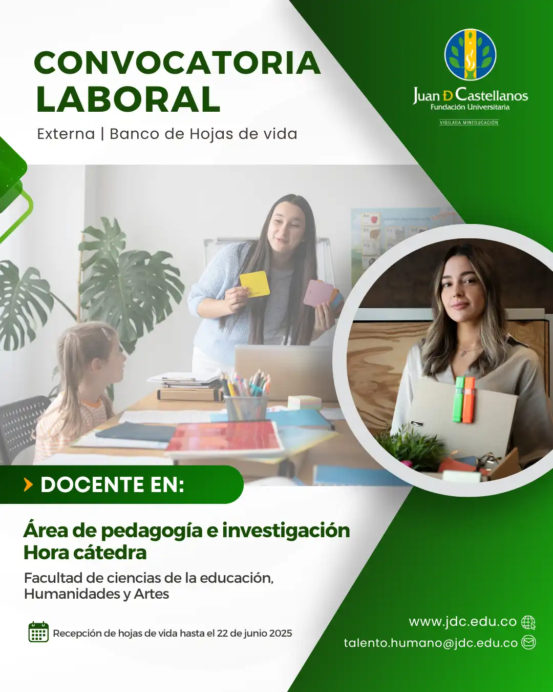 Docente en pedagogía e investigación - Hora cátedra