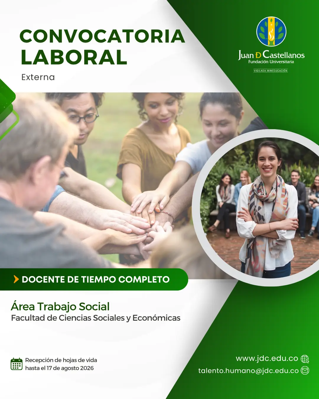 Docente (Tiempo completo) – Trabajo Social (Convocatoria externa)
