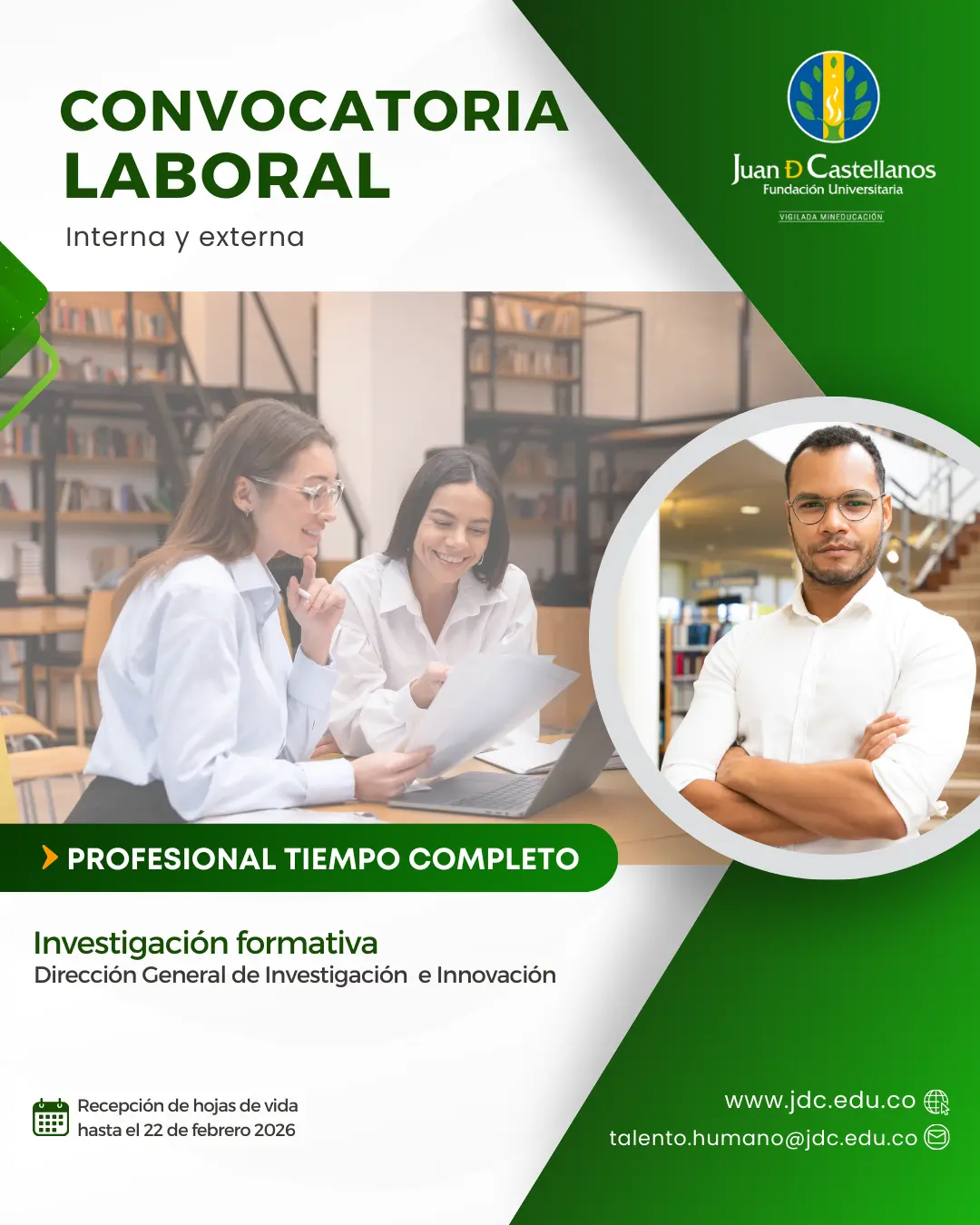 Profesional de investigación formativa (Tiempo completo) – Dirección General de Investigación e Innovación (Convocatoria interna y externa)