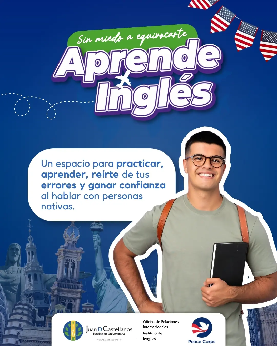 Clubes conversacionales en inglés de la Juan de Castellanos: aprende practicando con voluntarios internacionales