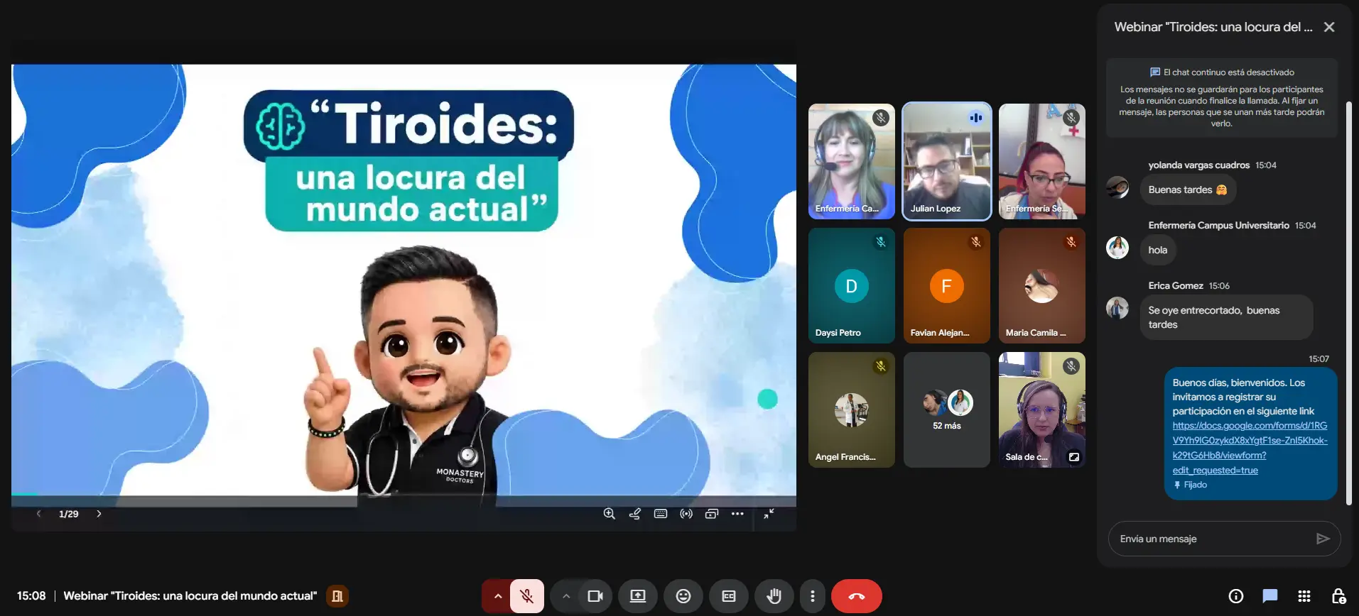 Webinar “Tiroides: una locura del mundo actual” promovió el bienestar y la prevención en la comunidad universitaria