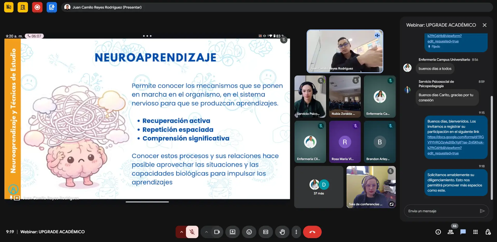 Webinar “Upgrade Académico” fortaleció habilidades de estudio en la comunidad universitaria